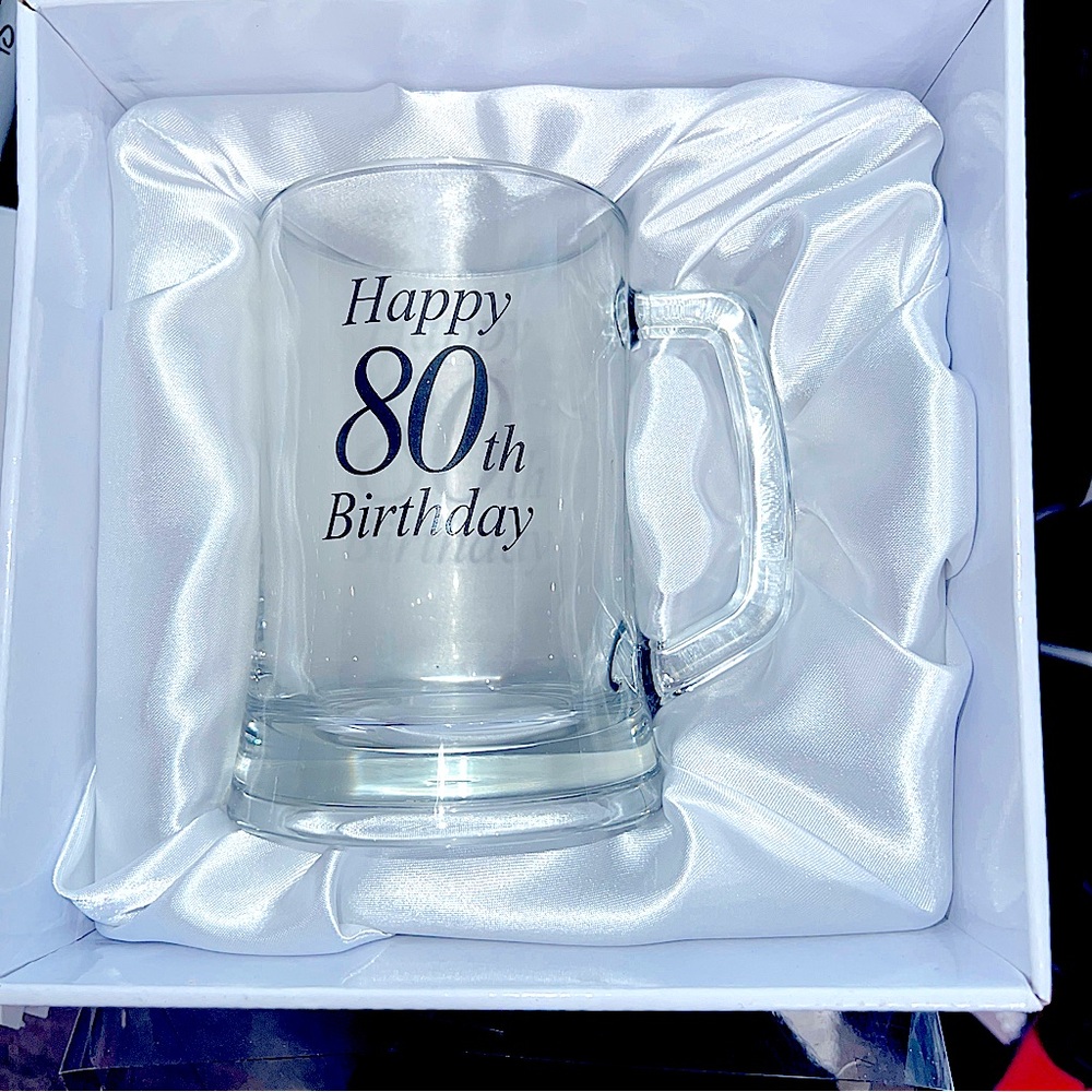 Elegant 80th Birthday Glass Mug